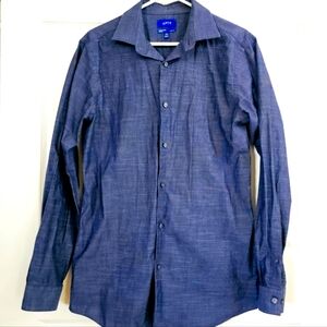 Apt. 9 Men's Button Down Blue Shirt  15-1/2 34/35 Long Sleeve‎ Business Casual